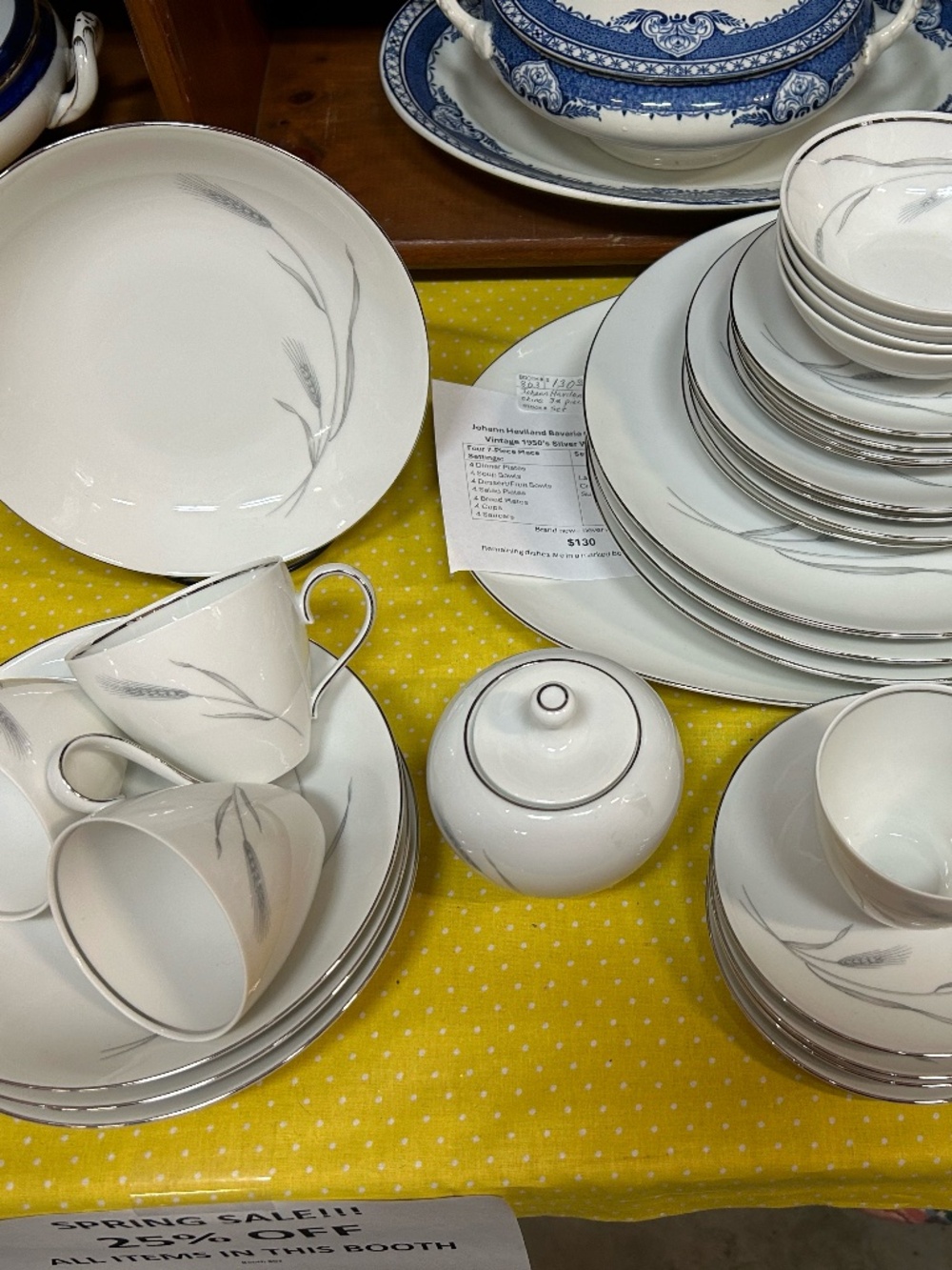 Johann Haviland Vintage 1950's Silver Wheat China